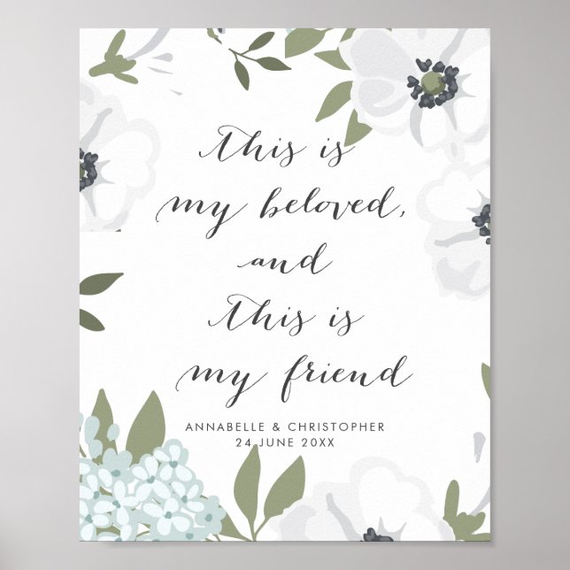 Das ist mein geliebtes Schriftzeichen Anemone Wedd Poster (Vorne)