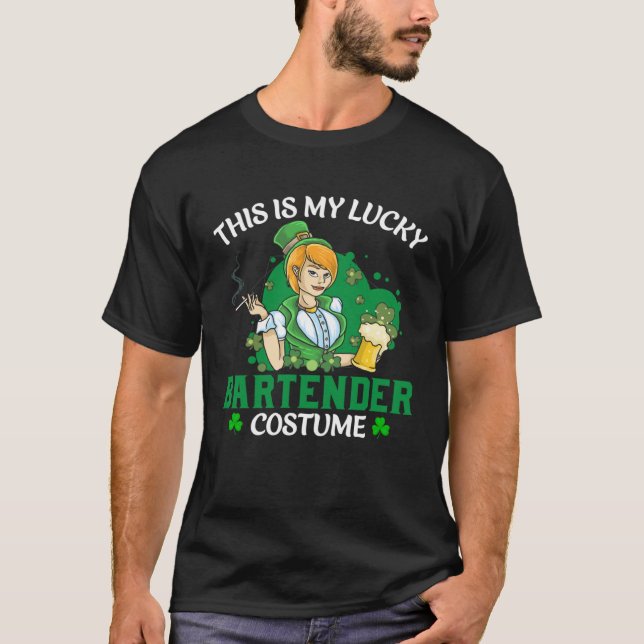 Das ist mein Glück-Barkeeper-Kostüm St. Patrick's  T-Shirt (Vorderseite)