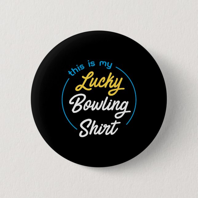 Das ist mein Glück Bowling Shirt Bowling Funny Bow Button (Vorderseite)
