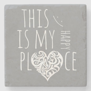 Das ist mein glücklicher Ort Inspiration Steinuntersetzer