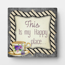 "Das ist mein glücklicher Ort"-Retro-Motivationspl Fotoplatte