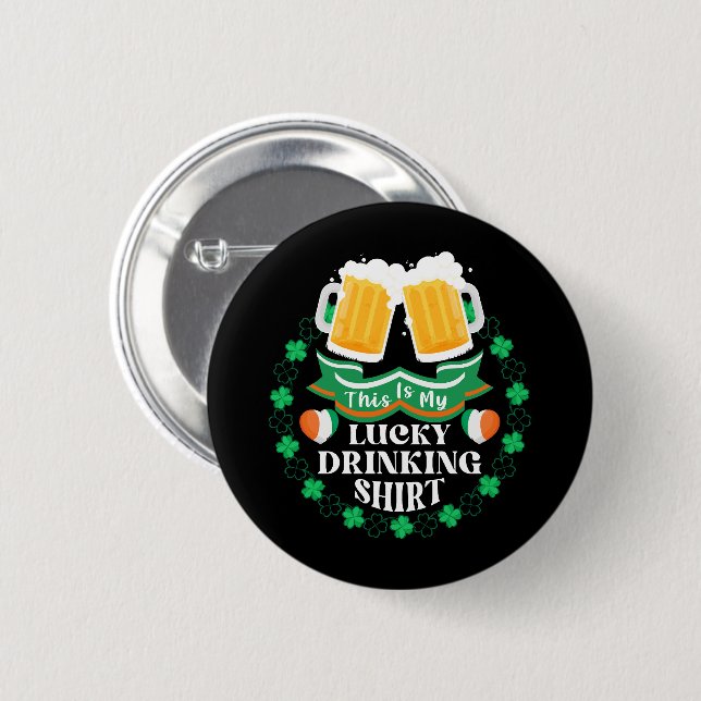 Das ist mein glücklicher Tag beim Trinken der Bier Button (Vorne & Hinten)