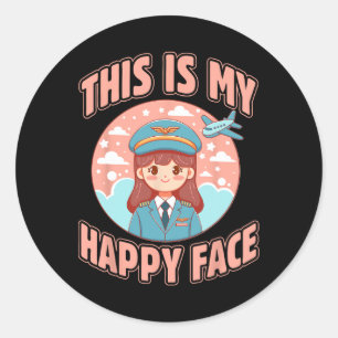 Das ist mein glückliches Face Funny Funny Woman Pi Runder Aufkleber