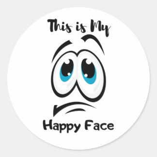Das ist mein glückliches Gesicht Funny Stiker Runder Aufkleber