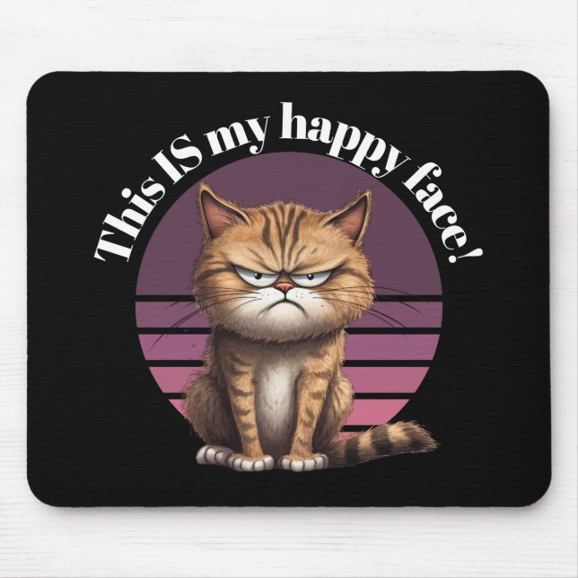 Das ist mein glückliches Gesicht! Grumpy Cat Dark Mousepad (Vorne)