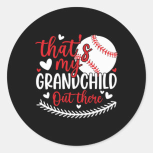Das ist mein Großkind da draußen Funny Baseball Gr Runder Aufkleber