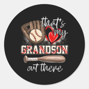 Das ist mein Großvater da draußen Baseball Großmut Runder Aufkleber