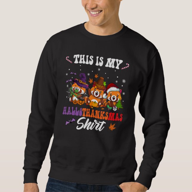 Das ist mein Hallothanksmas-Rotpanda-Weihnachtsman Sweatshirt (Vorderseite)