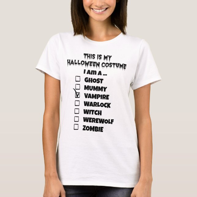 Das ist mein Halloween-Kostüm - Karo Mark Vampire T-Shirt (Vorderseite)