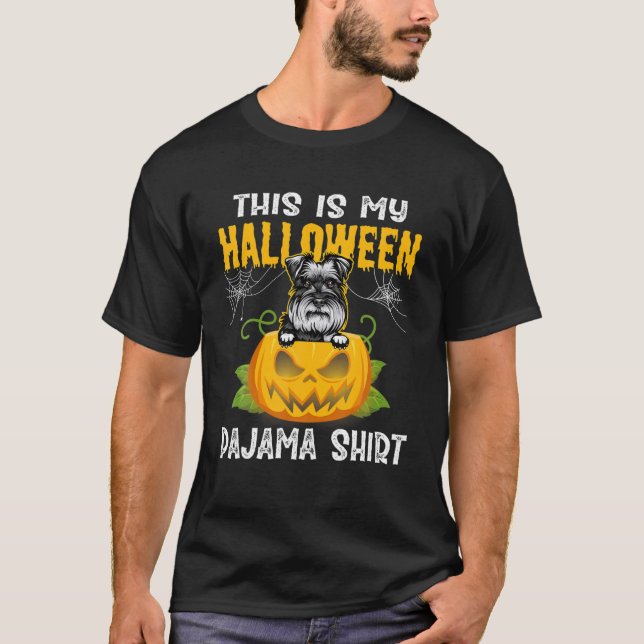 Das ist mein Halloween-Pajama Schnauzer-Kostüm T-Shirt (Vorderseite)