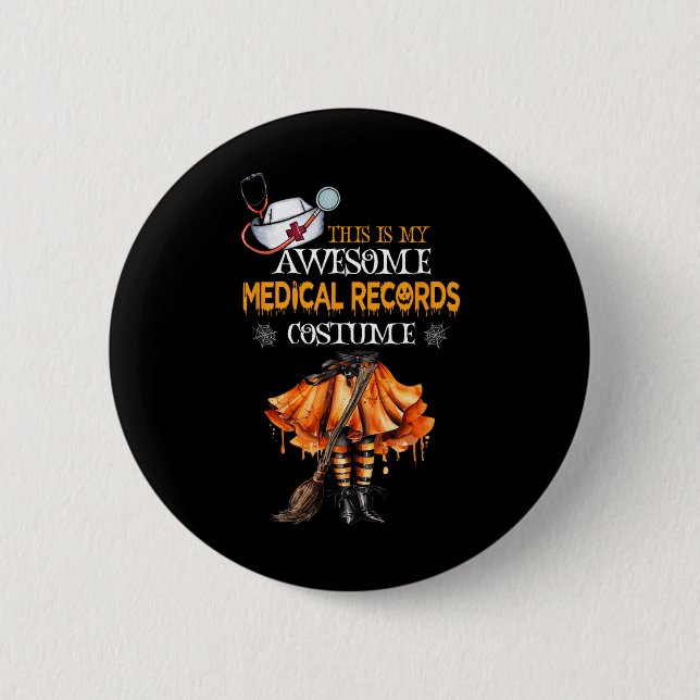Das ist mein Halloween-Platten-Kostüm Medic Button (Vorderseite)