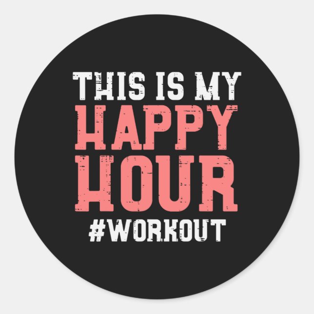 Das ist mein Happy Hour Workout Cool Gym Fitness M Runder Aufkleber (Vorderseite)
