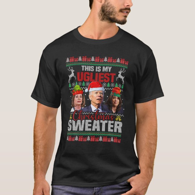 Das ist mein hässlicher Weihnachts-Anti-Biden-Pull T-Shirt (Vorderseite)
