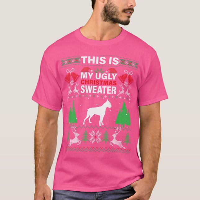 Das ist mein hässlicher Weihnachts-Funny-Boxer-Hun T-Shirt (Vorderseite)