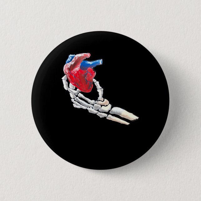 Das ist mein Herz - Skeletton Herz Hände Button (Vorderseite)