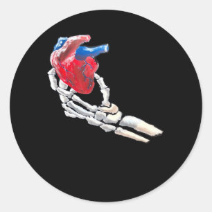 Das ist mein Herz - Skeletton Herz Hände Runder Aufkleber