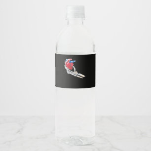 Das ist mein Herz - Skeletton Herz Hände Wasserflaschenetikett