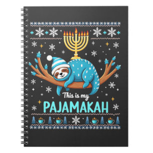 Das ist mein jüdischer Pajamakah Hanukkah Ugly Swe Notizblock