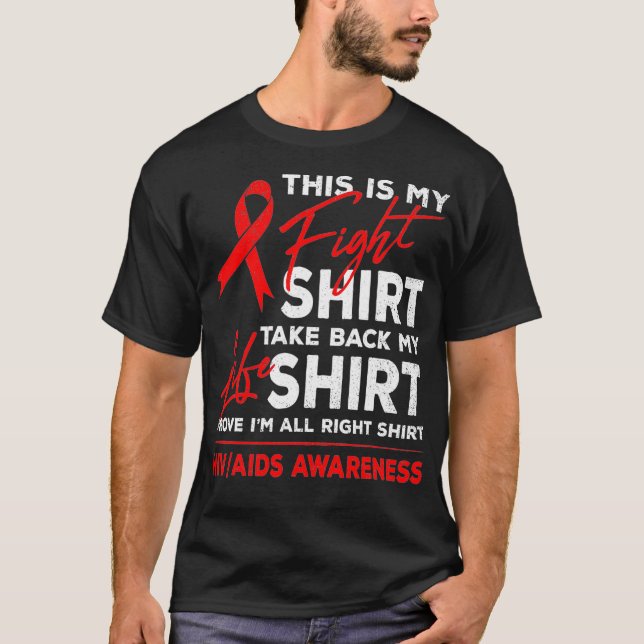 Das ist mein Kampf gegen HIV AIDS Bewusstsein Red  T-Shirt (Vorderseite)