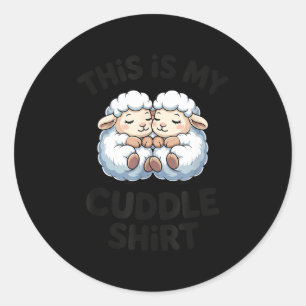 Das ist mein Kuschel-Shirt Süßes Schaf-Paar Schläf Runder Aufkleber