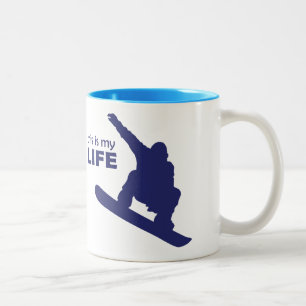 Das ist mein Leben (Snowboarden) Zweifarbige Tasse