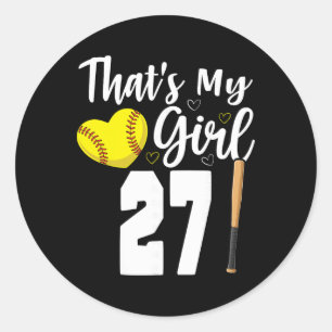 Das ist mein Mädchen Nummer #27 Softll Nummer 27 Runder Aufkleber