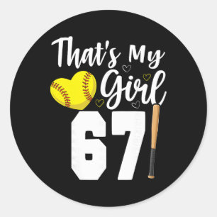 Das ist mein Mädchen Nummer #67 Softll Nummer 67  Runder Aufkleber