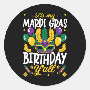 Das ist mein Mardi Gras Geburtstagsjall für die nä Runder Aufkleber
