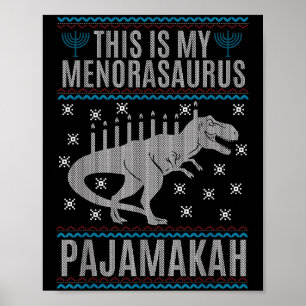 Das ist mein Menorah-Saurus Happy Hanukka Dinosaur Poster