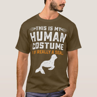 Das ist mein menschliches Kostüm Funny Siegel Fami T-Shirt