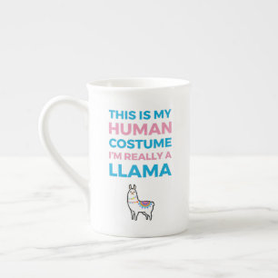 Das ist mein menschliches Kostüm - Lama Edition I Prozellantasse