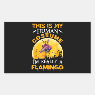 Das ist mein menschliches Kostüm wirklich Flamingo Rechteckiger Aufkleber