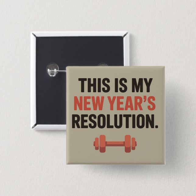Das ist mein Neujahrsvorsatz Motivationsstudio  Button (Vorne & Hinten)
