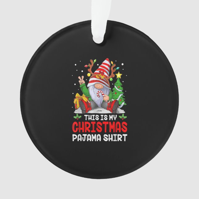 Das ist mein Pyjama-Shirt Gnome Weihnachten Ornament (Vorderseite)