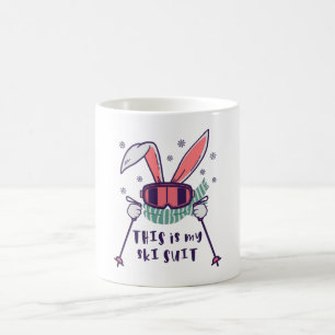 Das ist mein Ski-Anzug-Kaninchen mit Skistöcken Kaffeetasse