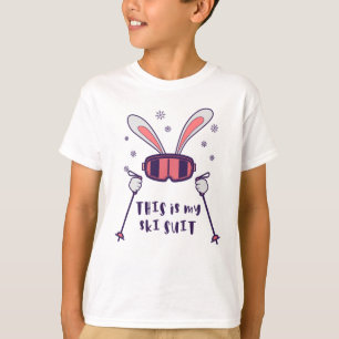 Das ist mein Ski-Anzug-Kaninchen mit Skistöcken T-Shirt