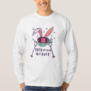 Das ist mein Ski-Anzug-Kaninchen mit Skistöcken T-Shirt