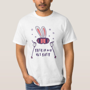 Das ist mein Ski-Anzug-Kaninchen mit Skistöcken T-Shirt