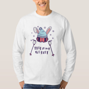 Das ist mein Ski-Anzug-Kaninchen mit Skistöcken T-Shirt