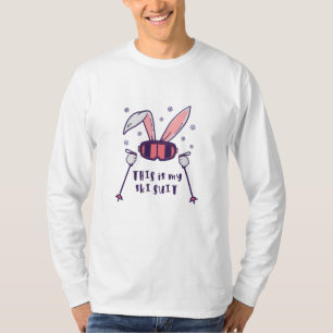 Das ist mein Ski-Anzug-Kaninchen mit Skistöcken T-Shirt