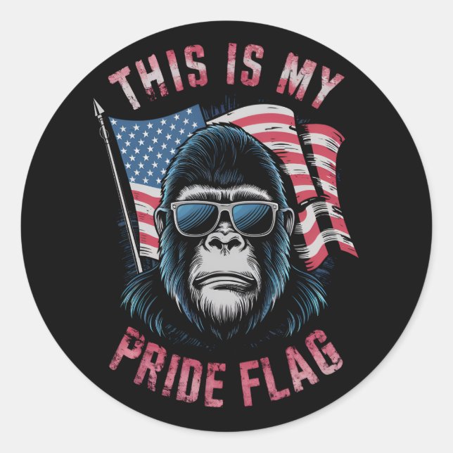 Das ist mein Stolz Flag American Flag Bigfoot Runder Aufkleber (Vorderseite)