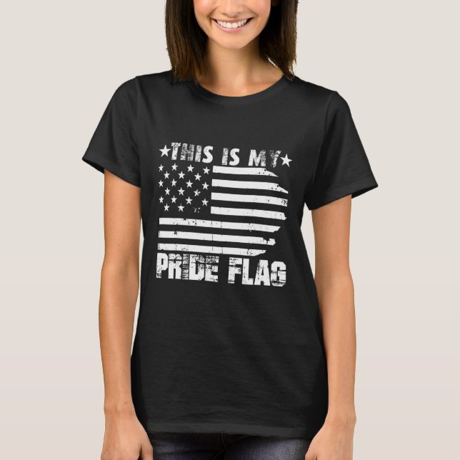 Das ist mein Stolz Flag USA Amerikaner 4. Juli Pat T-Shirt (Vorderseite)