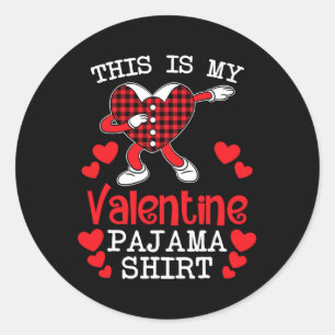 Das ist mein Valentine Pajama Valentinstag Cool Pl Runder Aufkleber