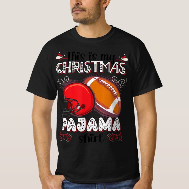 Das ist mein Weihnachten Pajama Fun Fußball Weihna T-Shirt (Vorderseite)