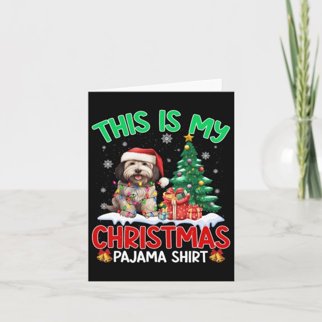 Das ist mein Weihnachten Pajama Havanese Dog Lover Karte (Vorderseite)