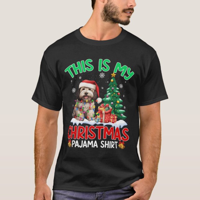 Das ist mein Weihnachten Pajama Havanese Dog Lover T-Shirt (Vorderseite)