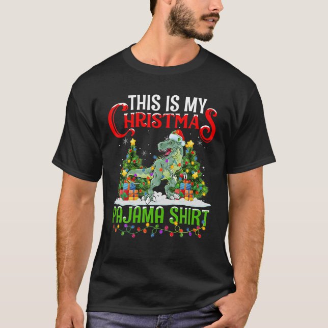 Das ist mein Weihnachten Pajama Spinosaurus Weihna T-Shirt (Vorderseite)