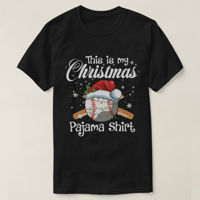Das ist mein Weihnachts-Baseball-Pajama-Geschenk f T-Shirt (Design vorne)