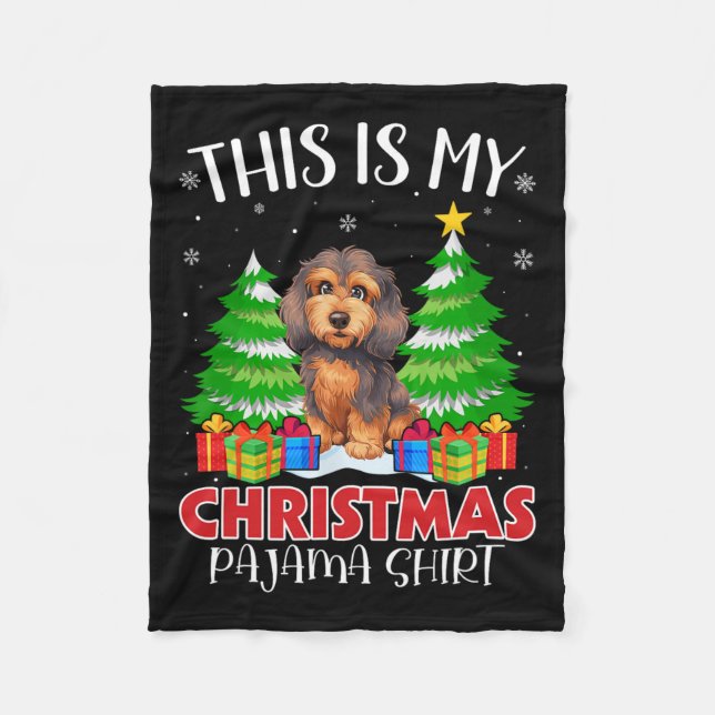 Das ist mein Weihnachts Pajama Apoo Dog Xmas Pjs Fleecedecke (Vorderseite)