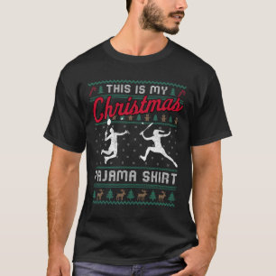 Das ist mein Weihnachts-Pajama Badminton Ugly-Pula T-Shirt